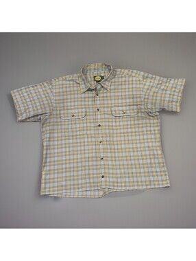 Cabela's Men's Shirt XL Button Up Short Sleeve Plaid Outdoors Fishing Pockets